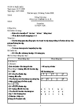 Giáo án các môn khối lớp 1 - Tuần 4: Toán (ôn) Luyện tập