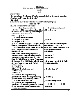 Giáo án các môn khối lớp 1 - Tuần 5 năm 2017