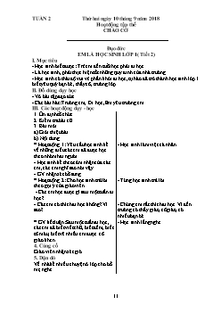 Giáo án các môn khối lớp 1 - Tuần học 2 năm 2018