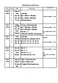 Giáo án các môn khối lớp 1 - Tuần học 2