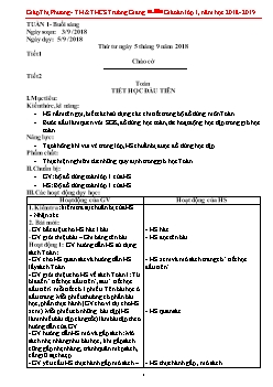 Giáo án lớp 1, năm học 2018 - 2019 - Trường TH &THCS Trường Giang