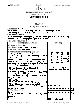 Giáo án lớp 1 - Tuần 4 - Năm học 2017 – 2018