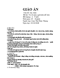 Giáo án mầm non lớp chồi - Chủ đề: Gia đình - Đề tài: Vẽ, tô màu ngôi nhà (Đề tài)