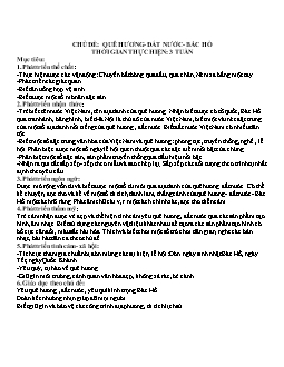 Giáo án mầm non lớp chồi - Chủ đề: Quê hương - Đất nước - Bác Hồ