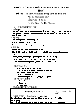 Giáo án mầm non lớp chồi - Đề tài: Trò chơi tạo hình bông hoa từ rau, củ