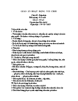 Giáo án mầm non lớp chồi - Hoạt động vui chơi - Chủ đề: Bản thân