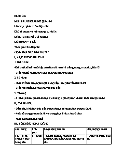 Giáo án mầm non lớp chồi -  Lĩnh vực: Phát triển nhận thức - Chủ đề: Nước và hiện tượng tự nhiên - Đề tài: Bé tìm hiểu về mùa hè