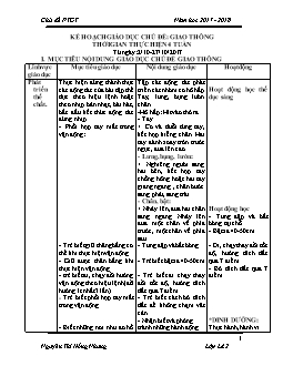 Giáo án mầm non lớp lá - Chủ đề phương tiện giao thông - Năm học 2017 - 2018