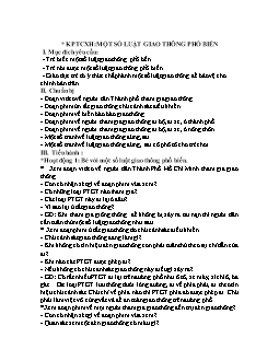 Giáo án mầm non lớp lá - Một số luật giao thông phổ biến