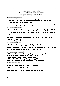 Giáo án mầm non lớp mầm - Tuần 9 - Chủ đề nhánh: Nhu cầu của gia đình