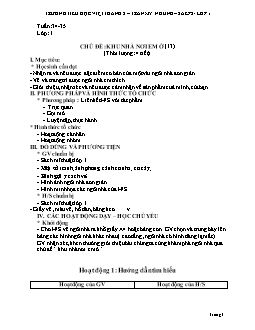 Giáo án môn Mĩ thuật lớp 1 - Chủ đề: Khu nhà nơi em ở - Trường tiểu học Việt Thắng 2