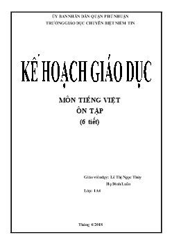 Giáo án môn Tiếng Việt lớp 1 - Ôn tập