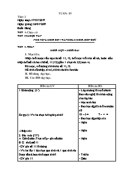 Giáo án tổng hợp các môn khối 1 - Tuần 19