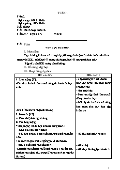 Giáo án tổng hợp các môn khối 1 - Tuần 1