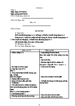Giáo án tổng hợp các môn khối 1 - Tuần 3