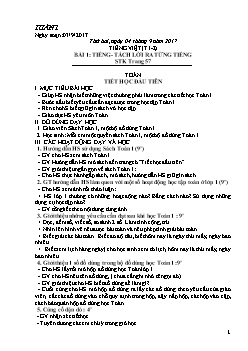 Giáo án tổng hợp các môn khối lớp 1 - Học kì I