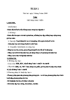 Giáo án tổng hợp các môn khối lớp 1 - Tuần 1 năm học 2018