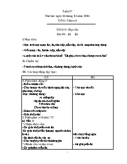 Giáo án tổng hợp các môn khối lớp 1 - Tuần 17 năm 2016