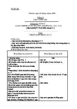 Giáo án tổng hợp các môn khối lớp 1 - Tuần 20 năm 2018