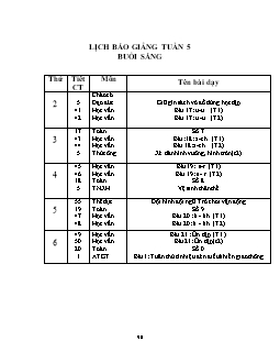 Giáo án tổng hợp các môn khối lớp 1 - Tuần 5