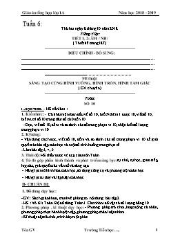 Giáo án tổng hợp các môn khối lớp 1 - Tuần 6 năm 2018 - 2019