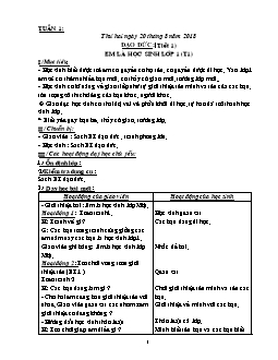 Giáo án tổng hợp các môn khối lớp 1 - Tuần