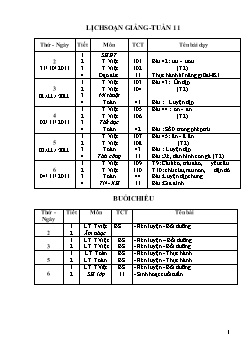Giáo án tổng hợp các môn lớp 1 - Tuần 11