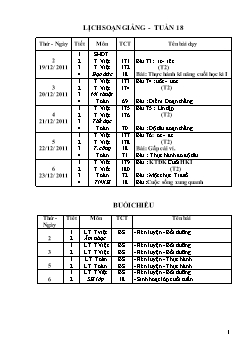 Giáo án tổng hợp các môn lớp 1 - Tuần 18