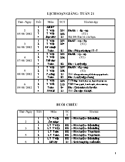 Giáo án tổng hợp các môn lớp 1 - Tuần 21