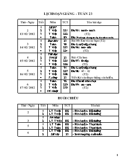 Giáo án tổng hợp các môn lớp 1 - Tuần 23