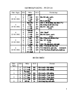 Giáo án tổng hợp các môn lớp 1 - Tuần 24