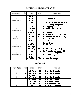 Giáo án tổng hợp các môn lớp 1 - Tuần 29