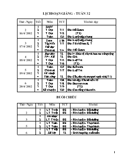 Giáo án tổng hợp các môn lớp 1 - Tuần 32