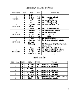 Giáo án tổng hợp các môn lớp 1 - Tuần 35