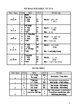 Giáo án tổng hợp các môn lớp 1 - Tuần 6