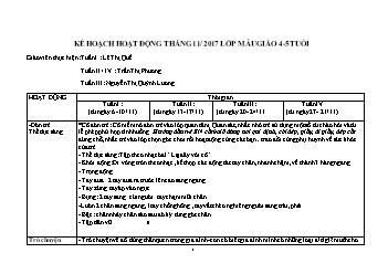 Kế hoạch hoạt động tháng 11/ 2017 lớp mẫu giáo 4 - 5 tuổi