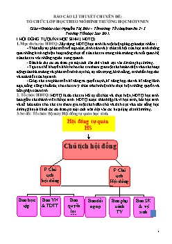 Báo cáo lí thuyết Chuyên đề: Tổ chức lớp học theo mô hình trường học mới VNEN