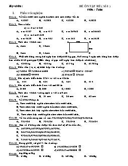 Đề ôn tập hè lớp 4 lên lớp 5 môn: Toán