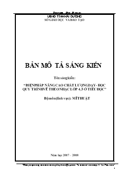 Đề tài Biện pháp nâng cao chất lượng dạy - Học quy trình vẽ theo nhạc lớp 4, 5 ở tiểu học