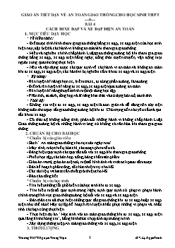 Giáo án An toàn giao thông cho học sinh THPT - Bài 4: Cách đi xe đạp và xe đạp điện an toàn