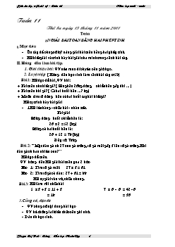 Giáo án các môn học lớp 3 (buổi chiều) - Trường Tiểu học Nhân Đạo - Tuần 11