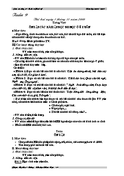 Giáo án các môn học lớp 3 (buổi chiều) - Tuần 9