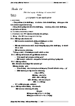 Giáo án các môn học lớp 3 - Năm học 2012 - 2013 - Tuần 14