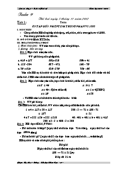 Giáo án các môn học lớp 3 - Năm học 2012 - 2013 - Tuần 9