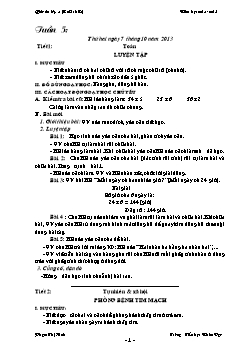 Giáo án các môn học lớp 3 - Năm học 2013 - 2014 - Tuần 5