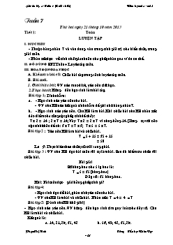 Giáo án các môn học lớp 3 - Năm học 2013 - 2014 - Tuần 7