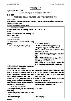 Giáo án các môn học lớp 3 - Trường Tiểu học La Sơn - Tuần 13