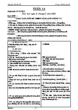 Giáo án các môn học lớp 3 - Trường Tiểu học La Sơn - Tuần 14