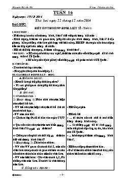 Giáo án các môn học lớp 3 - Trường Tiểu học La Sơn - Tuần 16