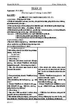 Giáo án các môn học lớp 3 - Trường Tiểu học La Sơn - Tuần 19